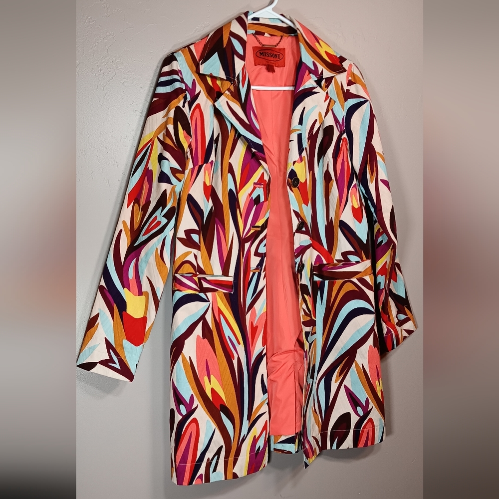 Missoni  SZ S For Target Floral M Trench Multicolored Coat/Jacket Rare!